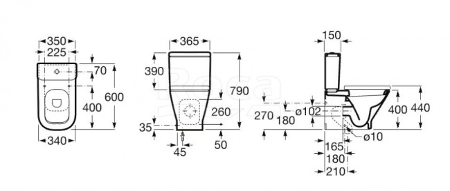 Унитаз Roca Gap Compact 342472000 напольный с бачком 34147000Y без сиденья