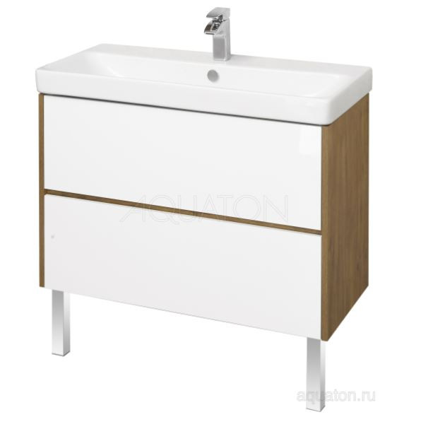 Тумба под раковину Акватон Сканди 90 1A251901SDZ90 белая дуб рустикальный