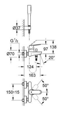 Смеситель Grohe Eurosmart Cosmopolitan 32832000 для ванны