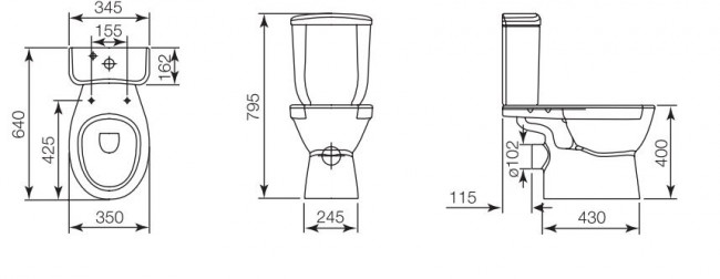 Унитаз-компакт Jacob Delafon July E24541RU-00 напольный с сиденьем полипропилен