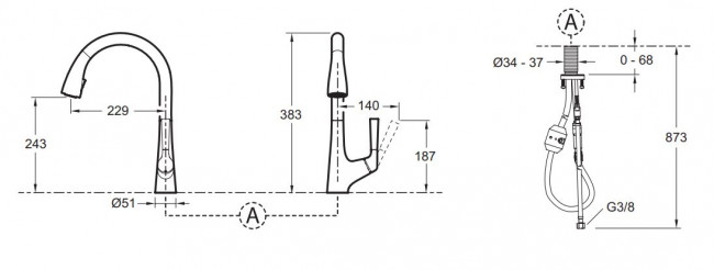 Смеситель Jacob Delafon Malleco E562-CP для кухни