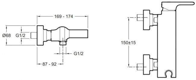 Смеситель Jacob Delafon Singulier E10869-CP для душа