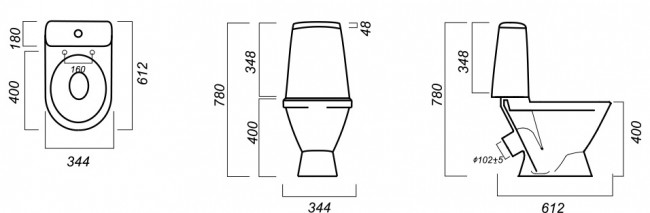 Унитаз-компакт Sanita Лада Эконом LDASACC01090111