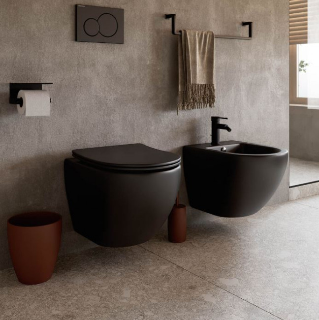 Комплект инсталляции с унитазом Ceramica Nova Metropol Rimless CN4002MB_1002CH_1000 кнопка хром глянец